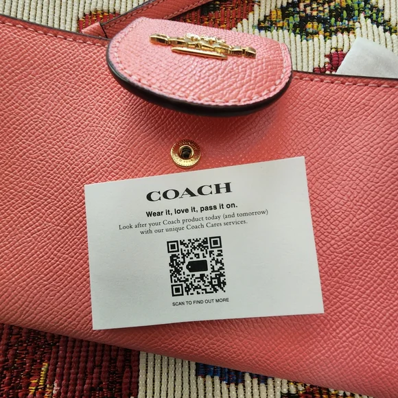 Coach Leather Tech Wristlet Wallet Pink Lemonade Women's NWT - Picture 12 of 12